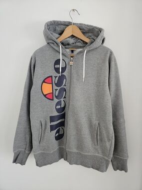 Ellesse Grey Zip-Up Hoodie Mens Extra Large